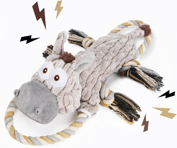 Large Squeaky Dog Toys for Aggressive Chewers, Interactive Tug of War Toys for Small, Medium, and Big Dogs