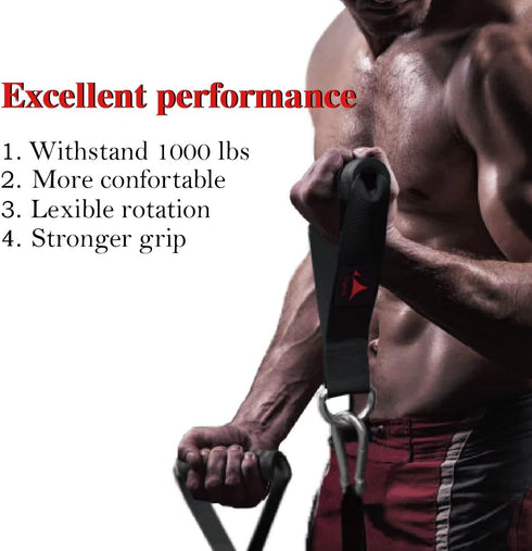 Heavy Duty Gym Workout Handles Attachment for Cable Machine - Compatible with Resistance Band, Pulley System