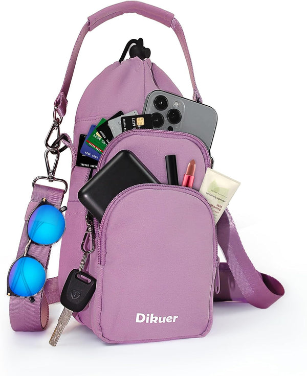 Water Bottle Holder with Strap, 4 Big Pockets with Compartment, 24oz/32oz/40oz Crossbody