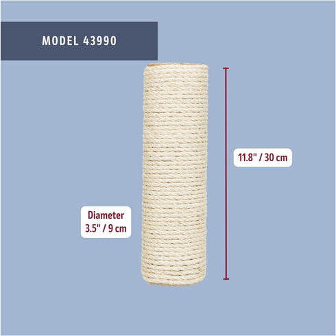 TRIXIE Replacement Sisal Post for Scratching Posts, Cat Trees and Towers, 3.5 in x 11.8 in (9 x 30 cm)