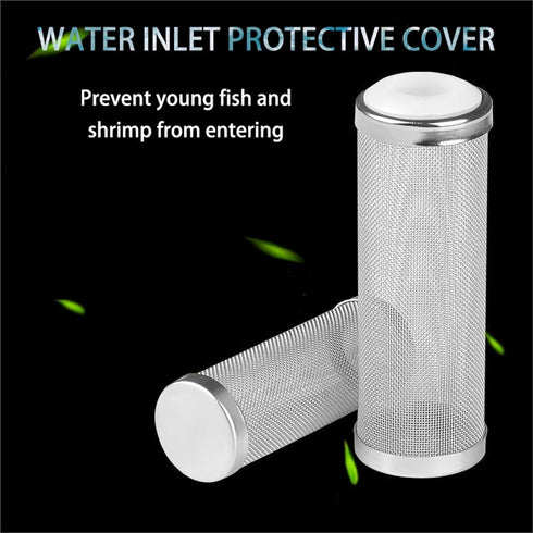 baoauh 10pcs Aquarium Stainless Steel Mesh Filter Guard Fish Tank Filter Stainless Steel Inlet Case Mesh Shrimp Nets