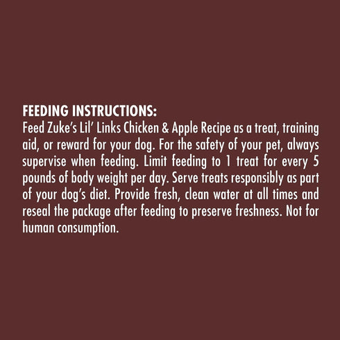 6 oz. 6 oz. Zukes Lil Links Dog Treats for Dogs of All Sizes, Snacking Sausage Treats for Dogs, Pet Treats made