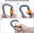 SOB Auto Locking Climbing Carabiner Clips - Heavy Duty Asymmetrical Connector for Rappelling Gear and Outdoor Projects