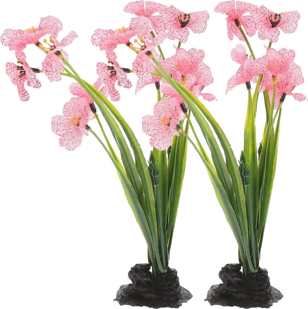 Abaodam 2Pcs Aquarium Landscaping Accessory - Realistic Fake Plants for Fish Tank Decor