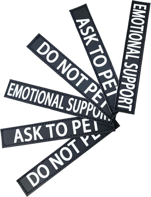 6-Pack Emotional Support Patches: Removable Do Not Pet Patches for Harness Vest or Collar
