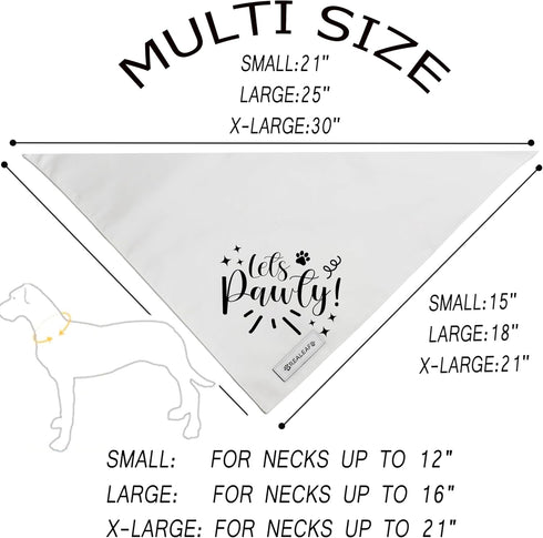 Realeaf Lets Pawty Dog Bandana,Wedding Birthday Party Outfit for Boy and Girl, Premium Durable Fabric, Engagement