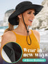 Sun Hat with Ponytail Hole for Women, UPF50+ Waterproof Beach Bucket Safari Hiking Hat for Sun Protection