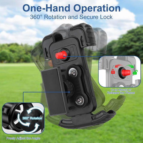 MOSNAI 4.7"-6.9" Golf Cart Magnetic Phone Holder Mount with Vibration Dampener, Anti-Shake Golf Cell Phone Holder