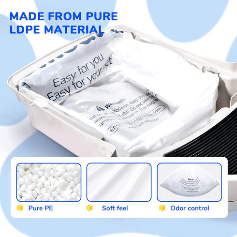 3 4, 60 Pack 9-11 Litter Box Liner Bag Compatible with Cat litter Box and - Extra Thick Waste Bags for Self-Cleaning