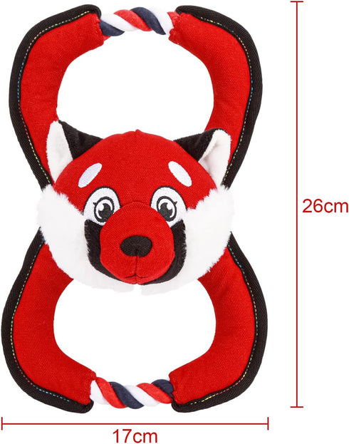 GAOMON Squeaky Dog Toys, Durable Plush Chew Toys in Fox Shape for Small and Medium Dogs