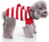 Red and White Striped Dog Sweater - Holiday Halloween Christmas Pet Clothes, Soft Comfortable Dog Clothes