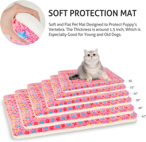 Mora Pets Dog Bed Crate Pad, Ultra Soft Washable Mat with Cute Star Print for Large Medium Small Dogs (35 x 22.8 inch,