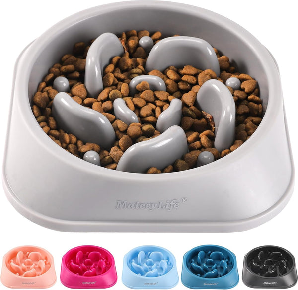 MateeyLife Anti-Choking Slow Feeder Dog Bowls, Non Slip Interactive Dog Feeding Bowls for Small Medium Large Breeds