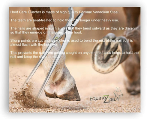 12" Clincher Trimming, Horse Shoe Care Farrier Tool - Heavy Duty Vanadium Steel Hoof Nail Pliers for Precise Nail