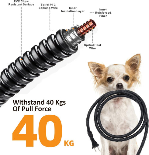 Pet Bed Warmer, Heating Pad to Insert Inside, Waterproof Chew Resistant Cord (M:9'' x 9'')