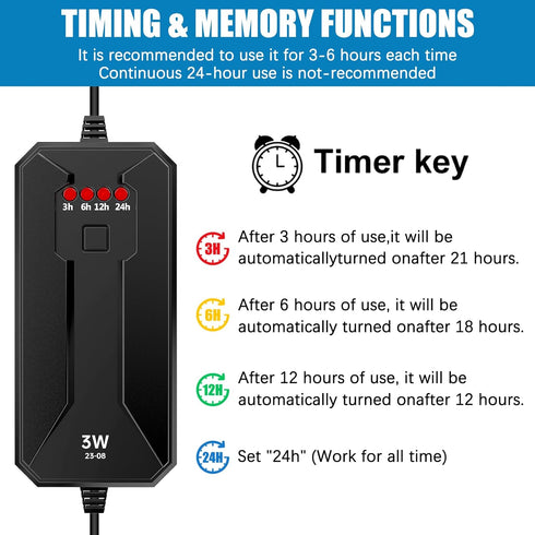 TAISHAN 9W LED Aquarium Clean Light, Algae Bloom Cleaner for Fish Tank, Submersible with Timer, Waterproof Clean Lamp