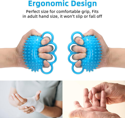 Hand Exercise Ball Finger Therapy Ball for Grip Strengthening, Flexibility Improvement, Stress Relief Trainer