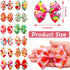 24Pcs/12 4" Summer Pairs Big Dog Hair Bows Fruit for Large Breed Dogs Elastic Hair Bowknot Topknot Girl Female Puppy