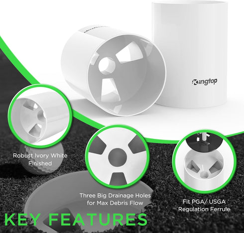 KINGTOP Golf Hole Cup, Fit PGA/USGA Regulations, Golf Accessories for Backyard Practice Putting Green