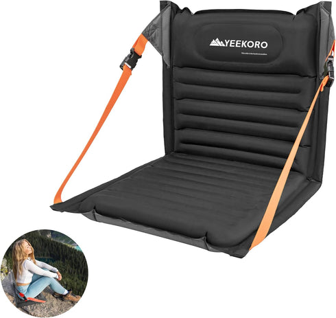 Inflatable Stadium Seats, Portable Bleacher Seat with Back Support, Foldable and Lightweight