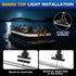 6 Inches IP67, 3NM Pontoon Stern Light Bimini Mount, Bimini Light for Pontoon Boat LED Waterproof Boat Anchor Lights
