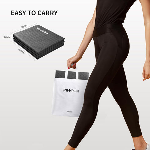 0.24"/0.16" Packable PROIRON Foldable Yoga Mat for Home Workout & Travel, Non Slip Travel Yoga Mats with Carry Bag
