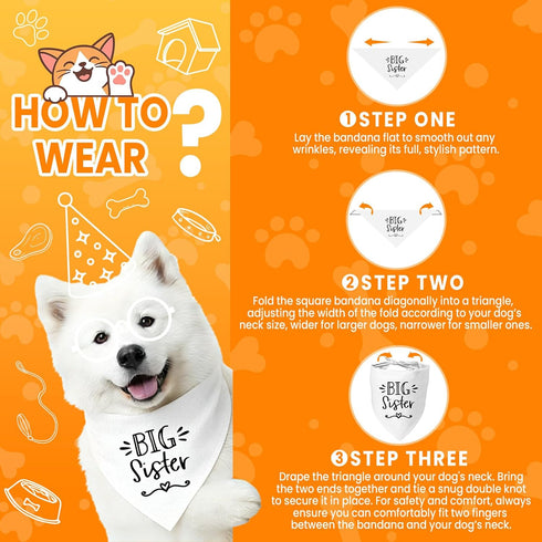 2 Pack Dog Bandanas for Pregnancy Announcement, Cute Adjustable Pet Bandana Scarf for Small Medium Large Dogs, Gender