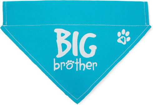 Pavilion Gift Company Big Brother Blue Paw Print Large Dog Slip on Collar Bandanna