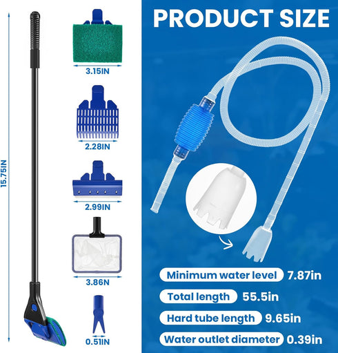 Tiangrid 4 1 5 1 Set Aquarium Fish Tank Cleaning Tool Kit Include Pcs Long Aquascape Tools Kit Pcs Magnetic Glass