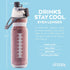 O2COOL Mist 'N Sip Misting Water Bottle, No Leak Pull Top Spout, 20 oz (Football)