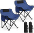 Seeloowy 2 Pack Compact Camping Chairs Portable Folding for Outside with Carry Bag