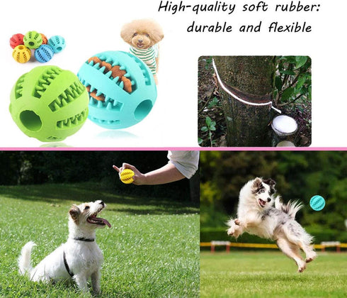 Sunglow 2 Pack Dog Toy Ball, Nontoxic Bite Resistant Teething Toys for Dogs and Puppies