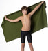 Flow Hydro Sport Towel - Microfiber Quick Dry Swimming Towels for Water Sports in Medium Size (Army Green)