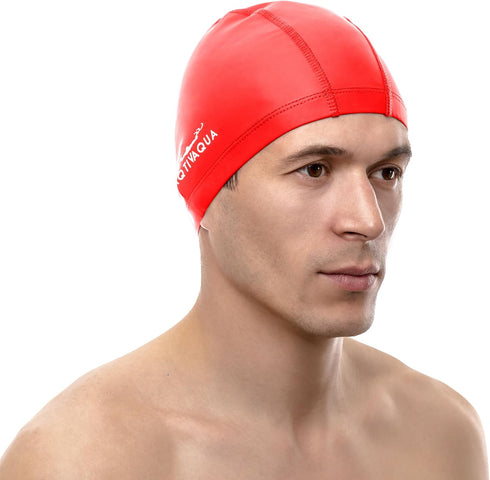 Spandex Swim Cap with Protective Layer, Comfortable Swimming Cap for Women, Men, Adults, and Kids