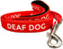 Deaf Dog Leash - Hard of Hearing Warning - Hearing Impaired Dog - No Limited Hearing - Deaf Alert Padded Handle Accessories for Small Medium Large Dogs (Small, Red)