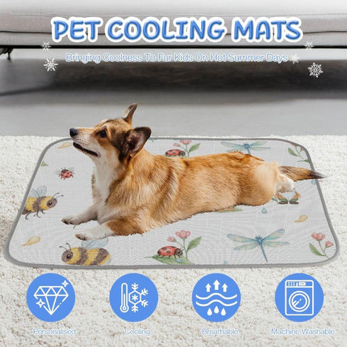 imiBBWQu Summer 27" 22" Cooling Pad Cute Animals Cooling Mat for Dogs Washable Outdoor Dog Pad Bed for Dogs Orthopedic