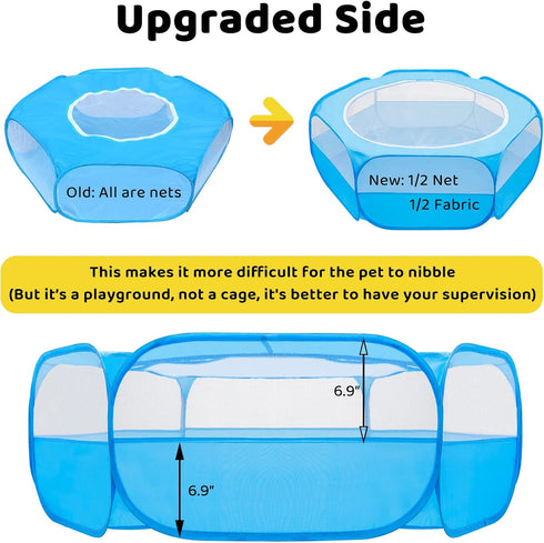 Amakunft Small Animal Pop-Up Playpen with Mesh Cover, 47'' x 23.6'' x 15'' Chicken Brooder Box for Guinea Pigs, Rabbits.
