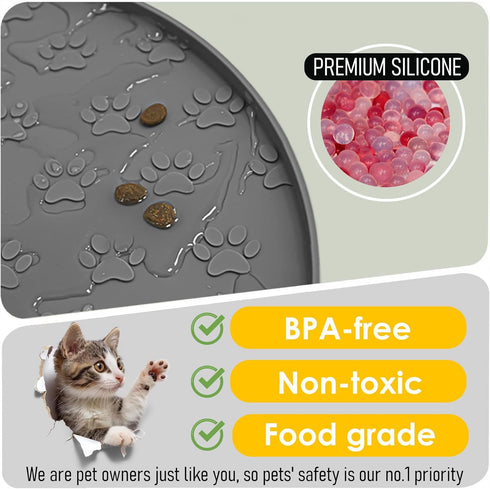 1 Pack 10.9 10.9 (1 Pack, Pet Feeding Mats for Food and Water, Waterproof Anti-Slip Placemats for Dog Cat Bowl
