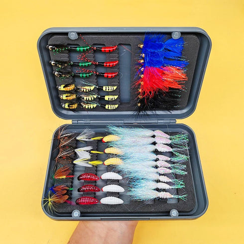 Set 22Pcs/51Pcs Premium Fly Fishing Flies - for Trout, Bass, and Salmon