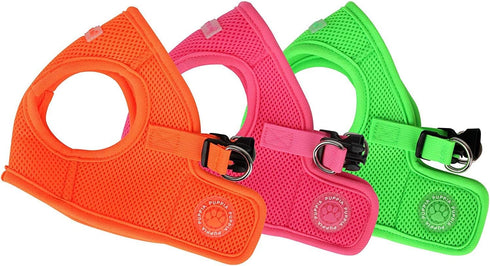 Puppia Neon Soft Vest Harness for Small and Medium Dog, Step-in No Choke No Pull, Pink, X-Small