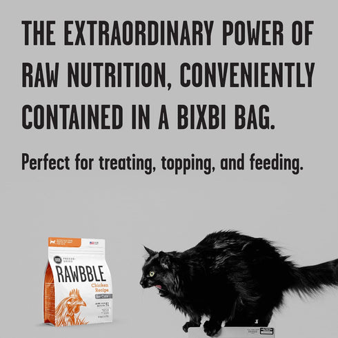 BIXBI Rawbble Freeze Dried Cat Food, Chicken Recipe, 3.5 oz, 95% Meat and Organs, USA Made