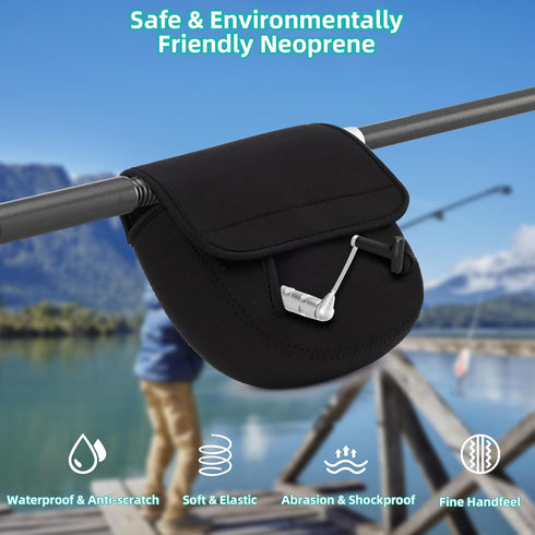 Neoprene Spinning Reel Cover, Waterproof & Shockproof Fishing Reel Protective Case for Universal Reel Pouch