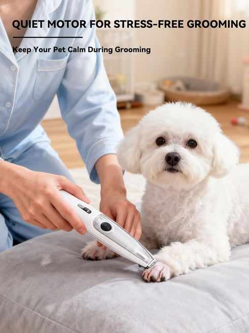 LYNNYUEN Trimmer, Trimmer Trimmers 2-Speed Dog Paw Low Noise Dog Paw Hair with LED Light & Vacuum Suction, Precision