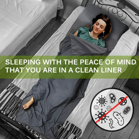 Frelaxy XL Sleeping Bag Liner, Travel Sheet & Camping Sheet for Backpacking, Hotel, and Hostels, Comfy Easy Care