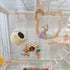 Gradient Large Wooden Bird Swing with Colorful Cotton Rope for Bird Cages Natural Hanging Toy for Medium-Large Birds