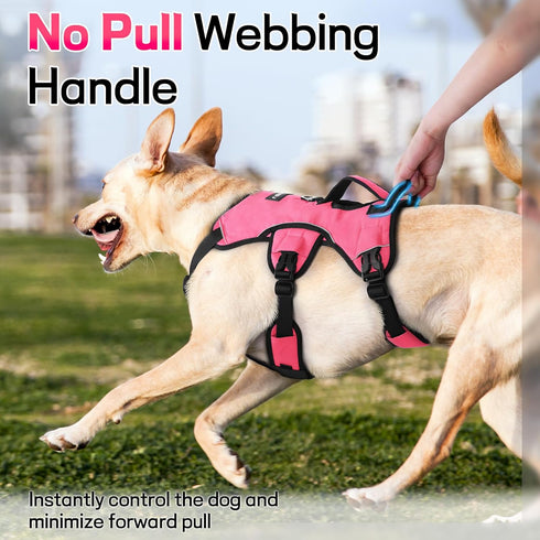 rabbitgoo Escape Proof Dog Harness, Soft Padded Full Body Vest, Reflective Adjustable No Pull for Large Dogs (XL, Pink)