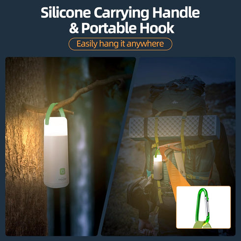 LED Camping Lantern by Dawnrise, Up to 350 Hours Rechargeable Light, 4 Modes Outdoor Flashlight Lantern with Red Light,