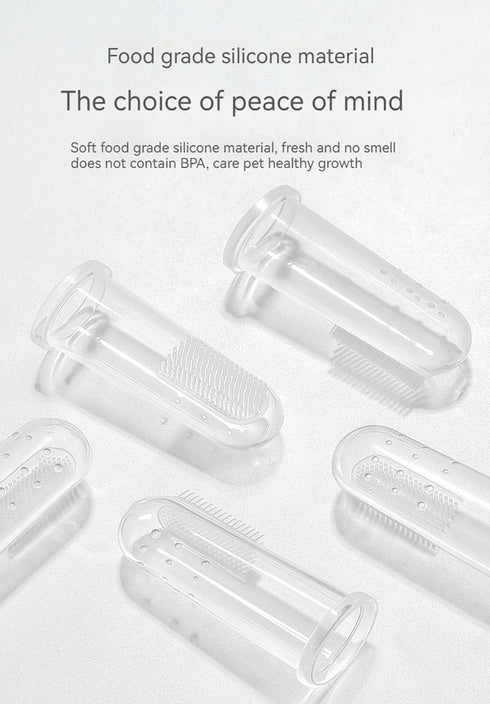 6 Units Pack Pet Finger Toothbrush for Dogs & Cats, Extra Soft Silicone Bristles for Easy Dental Hygiene