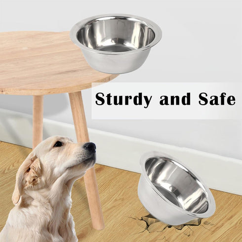 4 Pack Stainless Steel Dog Bowls, 8 Inch Basic Metal Food and Water Dish for Small Large Dogs, Puppy