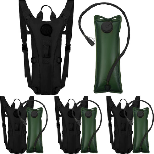 Liliful 4 Pcs Hydration Pack Backpack with 3 Liter Bladder, Tactical Water Backpack for Hiking Cycling
